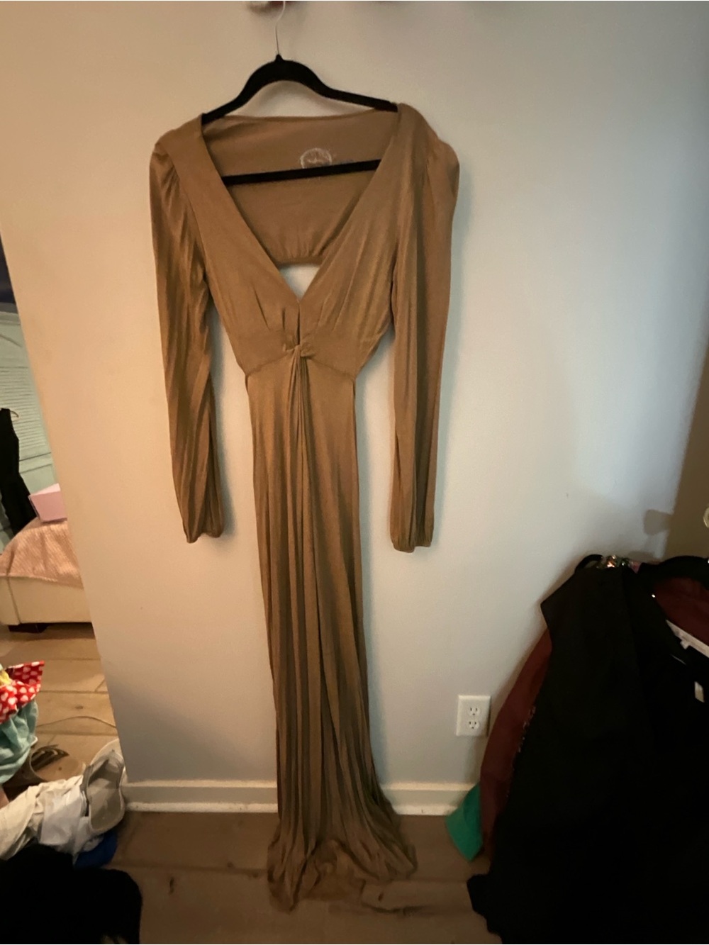 Planet Blue Olive Taupe Long-Sleeve Maxi Dress